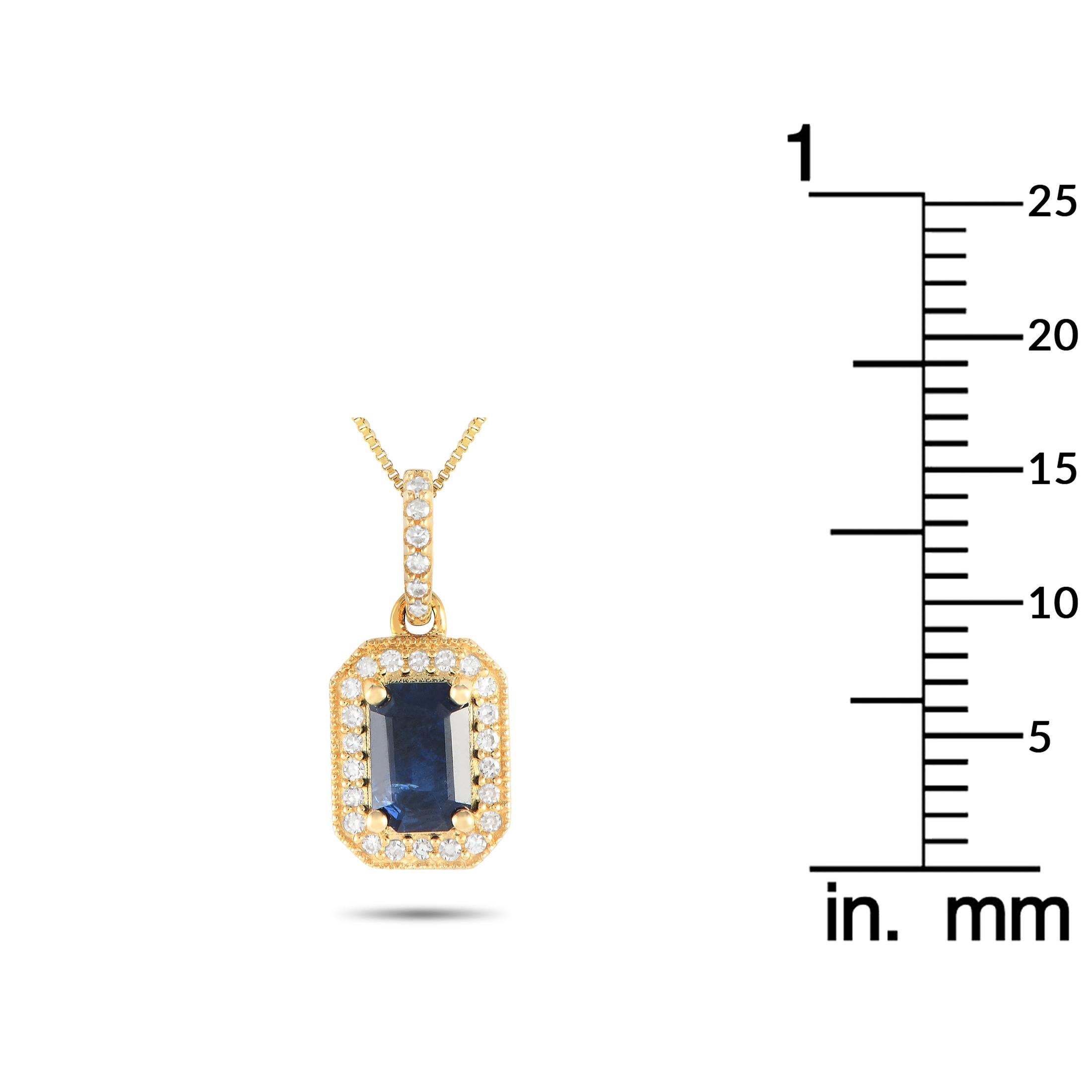 LB Exclusive 14K Yellow Gold 0.10ct Diamond Pendant Necklace PD4-16050YSA In New Condition For Sale In Southampton, PA