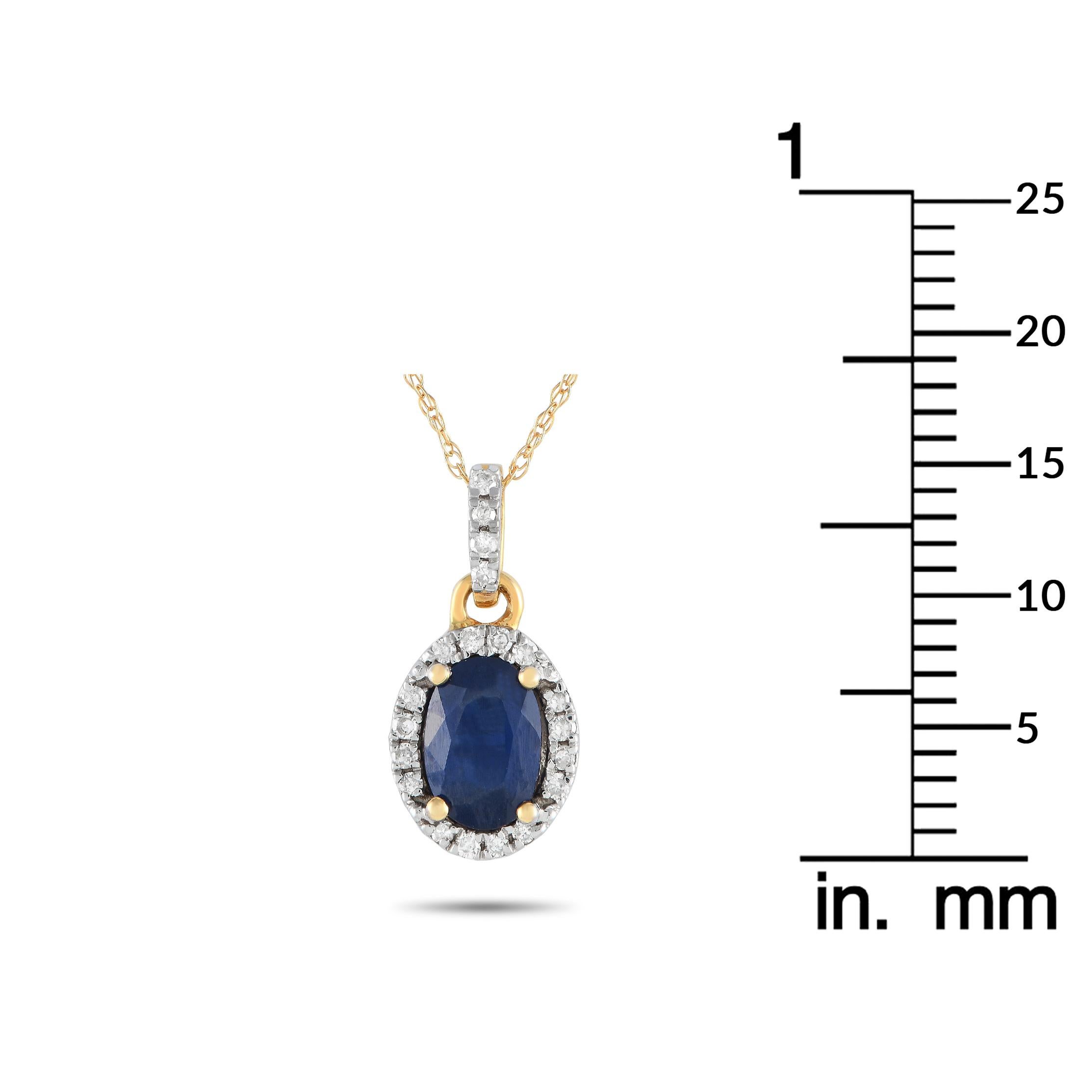 LB Exclusive 14K Yellow Gold 0.10ct Diamond Pendant Necklace PD4-16075YSA In New Condition For Sale In Southampton, PA
