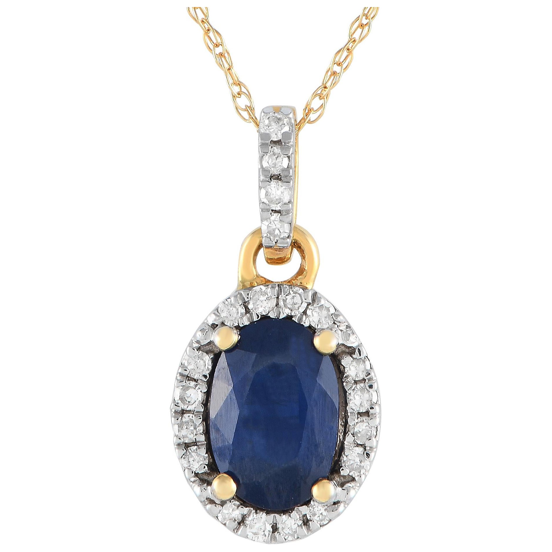 LB Exclusive Collana in oro giallo 14K con diamanti da 0,10 carati PD4-16075YSA