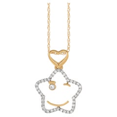 LB Exclusive 14K Yellow Gold 0.11 ct Diamond Star Necklace