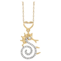 LB Exclusive 14K Yellow Gold 0.11ct Diamond Pendant Necklace