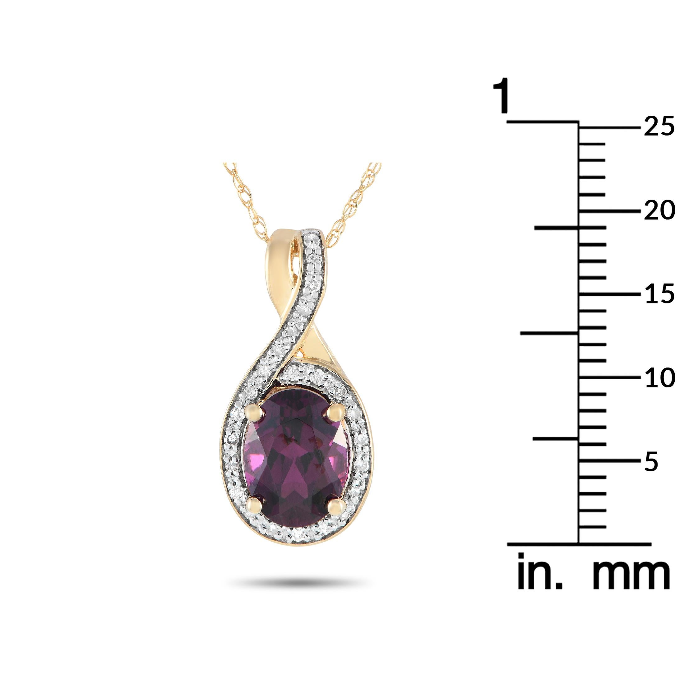 Round Cut LB Exclusive 14K Yellow Gold 0.11ct Diamond Pendant Necklace PD4-16268YGA For Sale