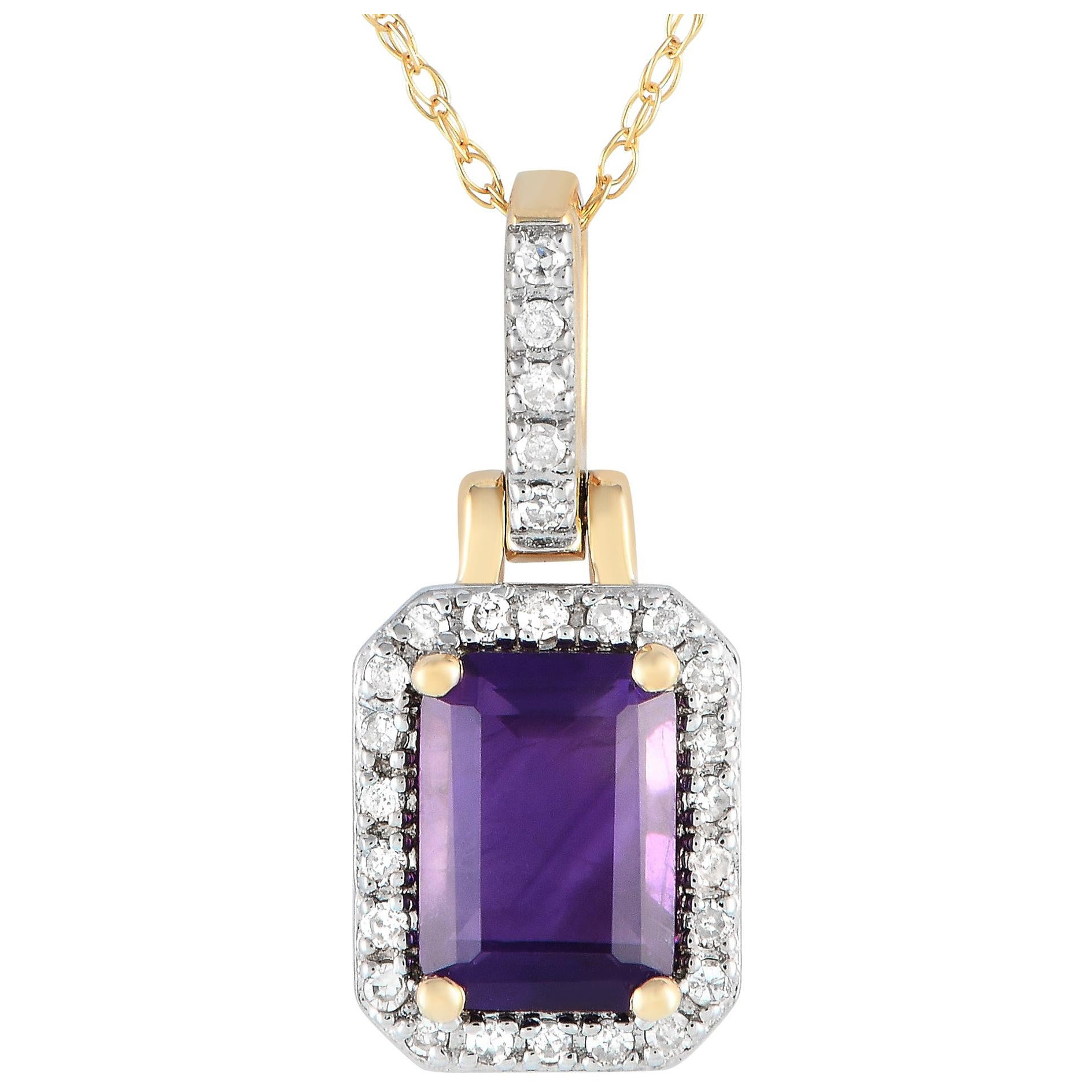 LB Exclusive 14K Gelbgold 0,12ct Diamant-Anhänger Halskette PD4-15501YAM