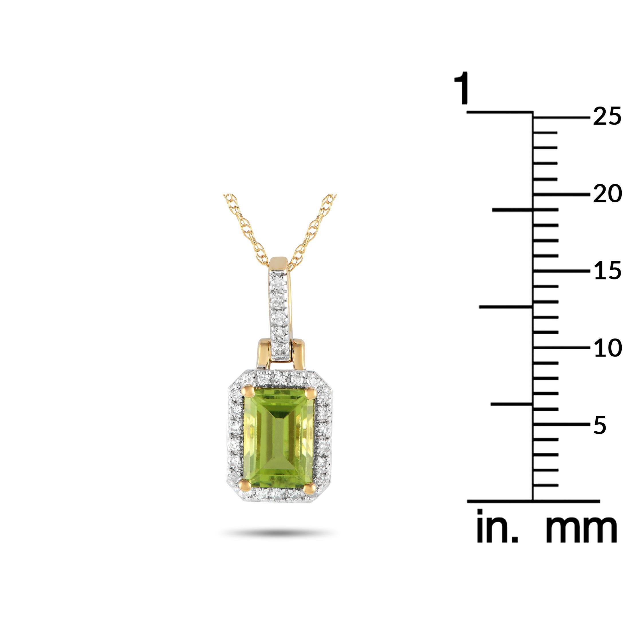 LB Exclusive 14K Yellow Gold 0.12ct Diamond Pendant Necklace PD4-15501YPE In New Condition For Sale In Southampton, PA