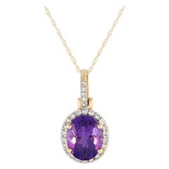 LB Exclusive Collier pendentif PD4-15500YAM en or jaune 14 carats avec diamants 0,13 carat