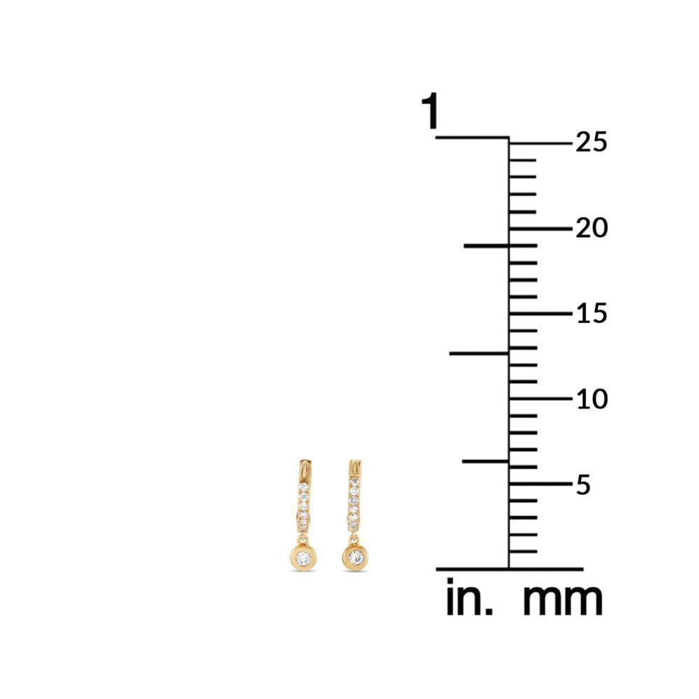 Round Cut Lb Exclusive 14k Yellow Gold 0.15 Carat Diamond Earrings