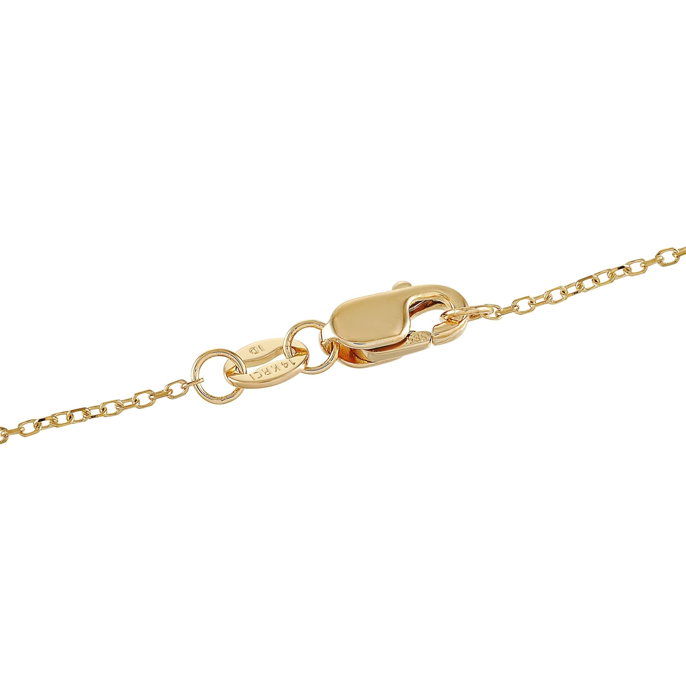 LB Exclusive 14K Gelbgold 0,15 Karat Diamant-Halskette im Zustand „Neu“ im Angebot in Southampton, PA