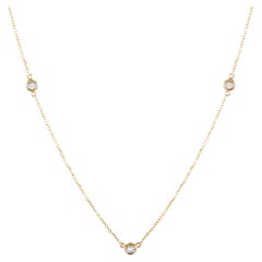 LB Exclusive Collier en or jaune 14 carats avec diamants 0,15 carat