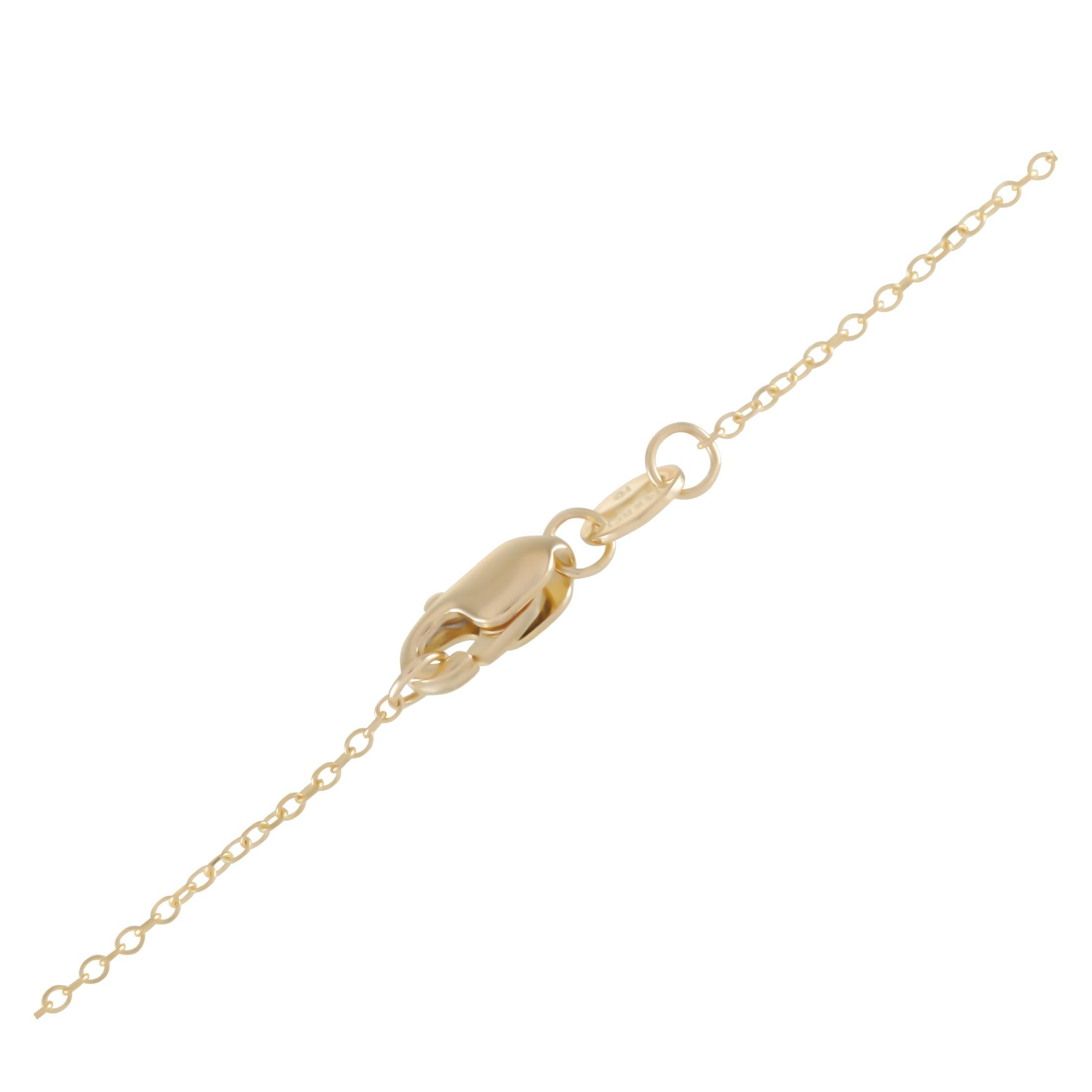 Round Cut Lb Exclusive 14k Yellow Gold 0.15 Carat Diamond Bar Necklace For Sale