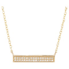 Lb Exclusive 14k Yellow Gold 0.15 Carat Diamond Bar Necklace