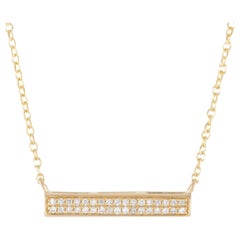 LB Exclusive Collier à barre en or jaune 14 carats avec diamants 0,15 carat