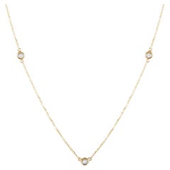 Lb Exclusive 14k Yellow Gold 0.15 Carat Diamond Necklace