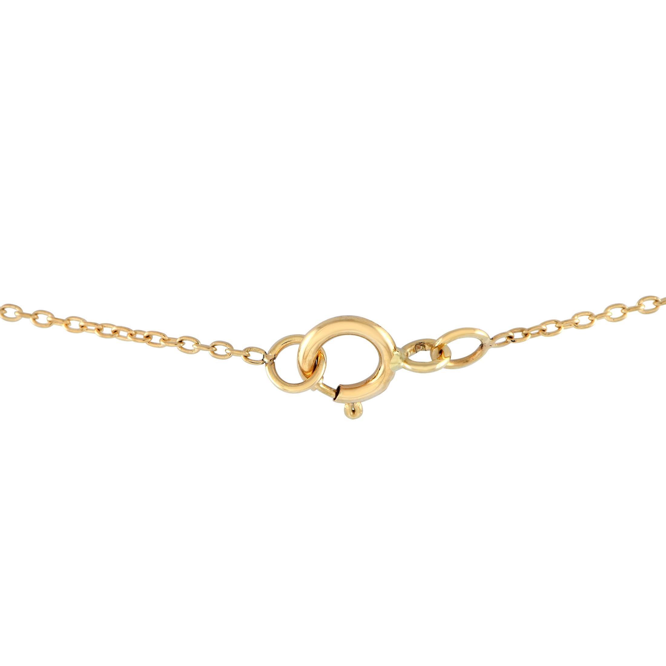 Round Cut LB Exclusive 14K Yellow Gold 0.15ct Diamond Pendant Necklace NK4-14783YEM