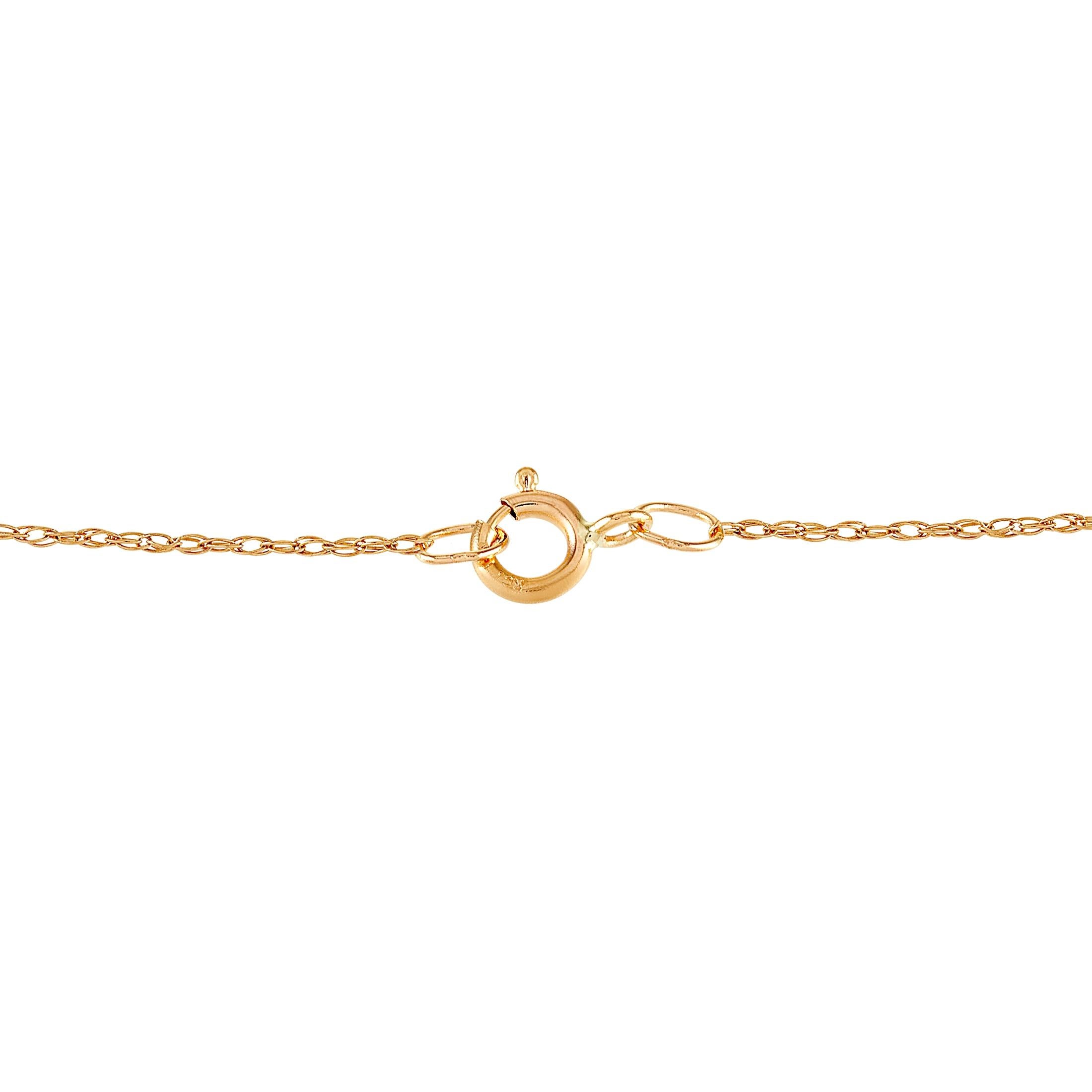 Round Cut LB Exclusive 14 Karat Yellow Gold 0.16 Carat Diamond Crab Pendant Necklace For Sale