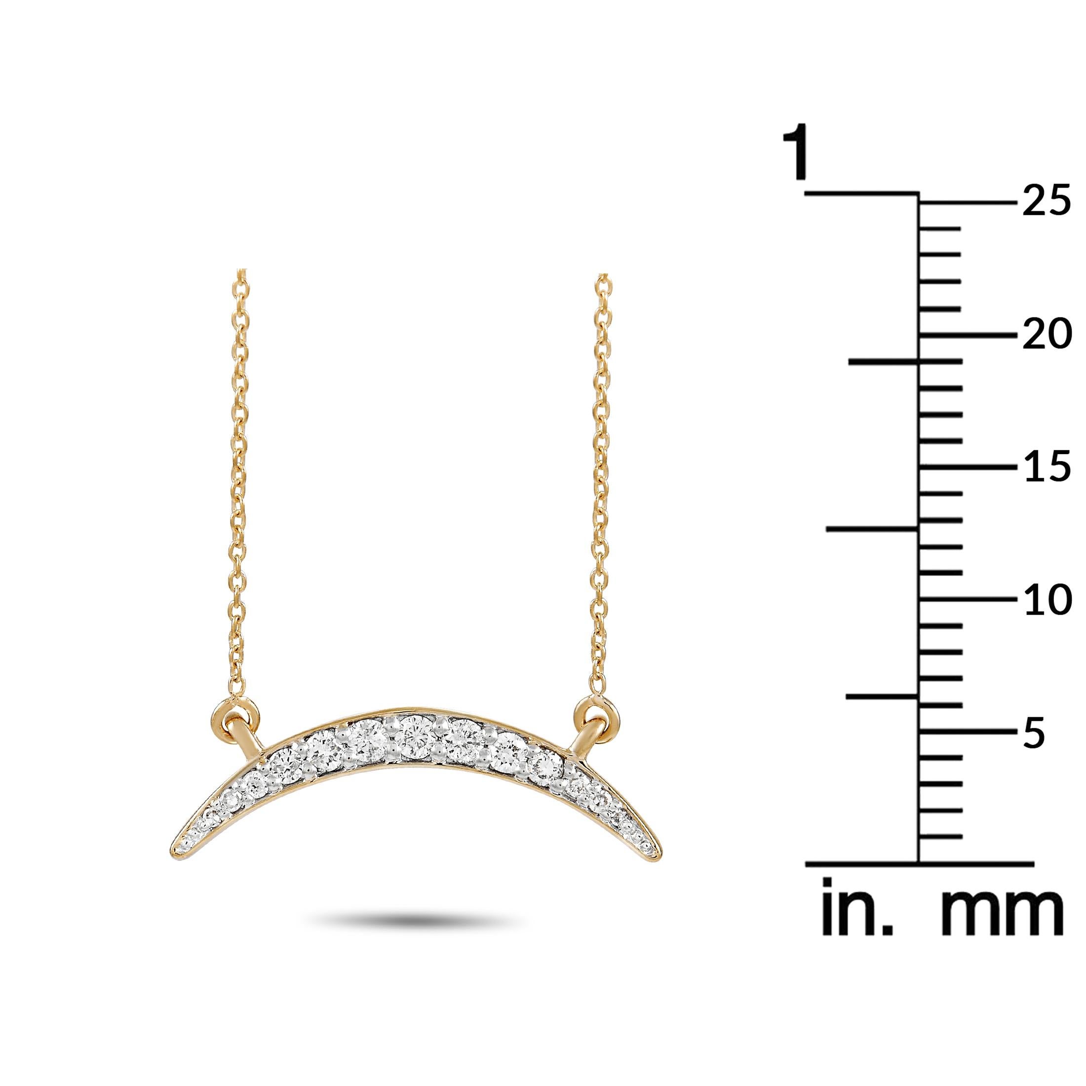 LB Exclusive 14K Yellow Gold 0.16 Ct Diamond Necklace In New Condition For Sale In Southampton, PA