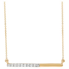 LB Exklusive Bar-Halskette, 14 Karat Gelbgold 0,17 Karat Diamant