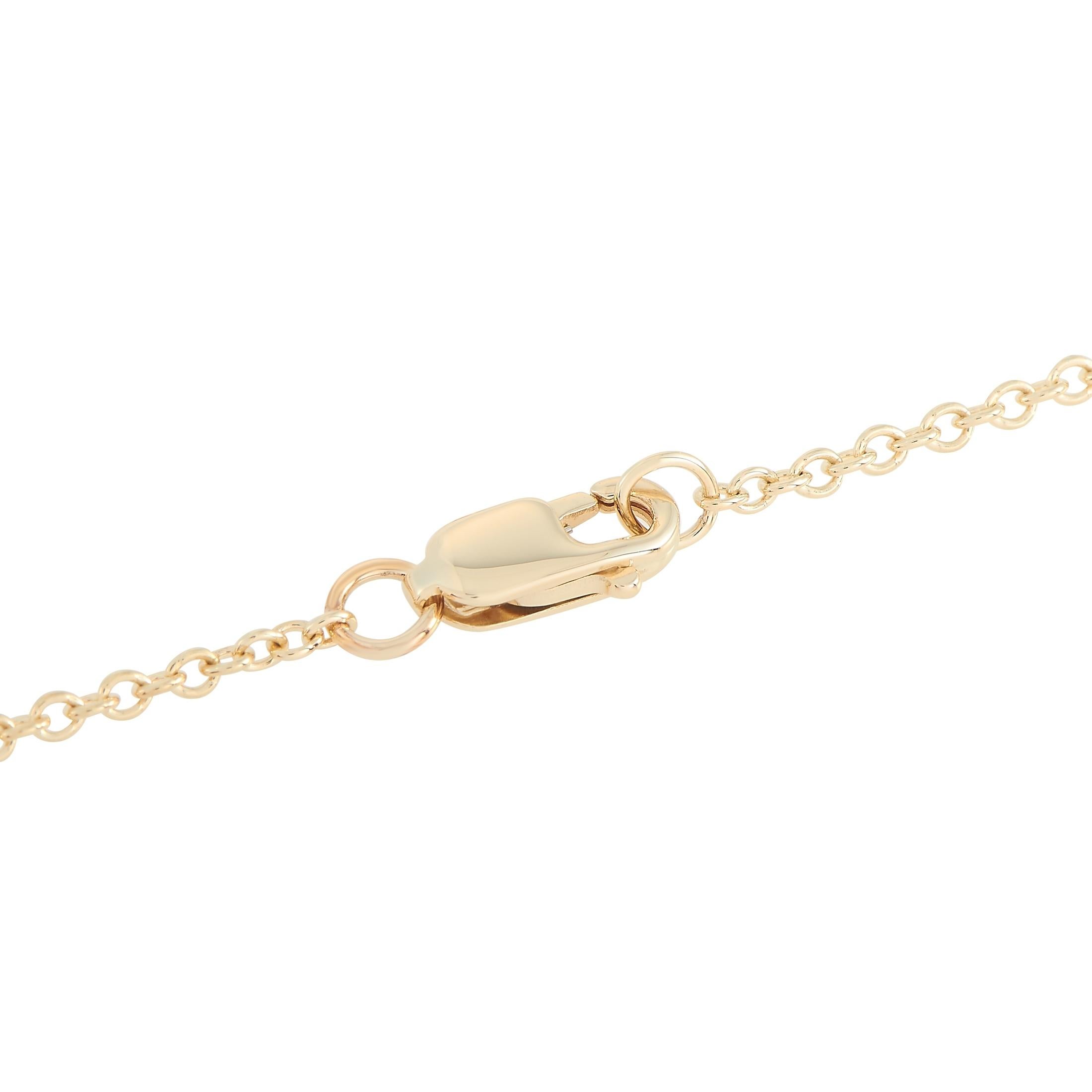 Taille ronde LB Exclusive Bracelet en or jaune 14 carats avec diamants de 0,20 carat en vente