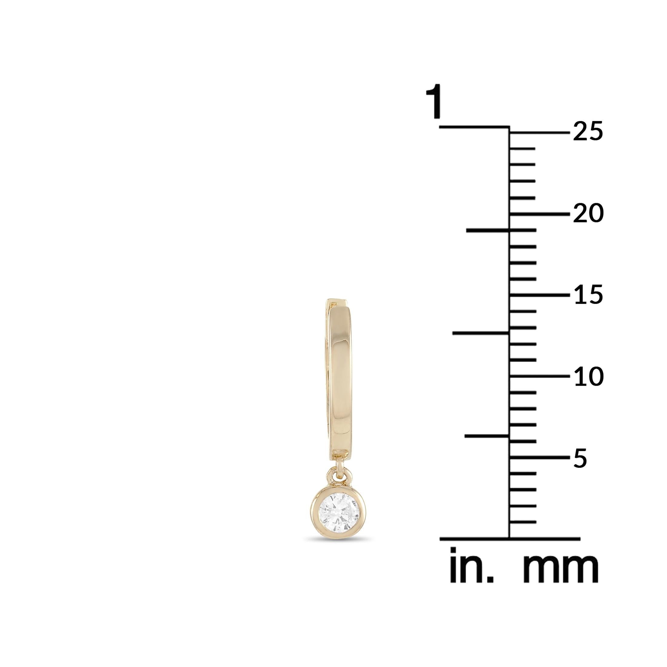Round Cut LB Exclusive 14K Yellow Gold 0.20 Ct Diamond Earrings