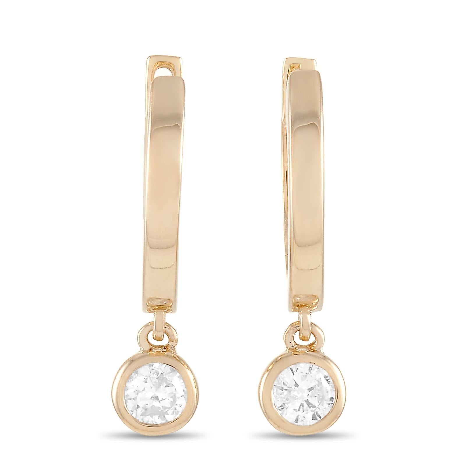 LB Exclusive 14K Yellow Gold 0.20 Ct Diamond Earrings In New Condition In Southampton, PA