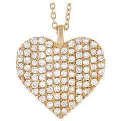LB Exclusive 14K Yellow Gold 0.20 Ct Diamond Heart Pendant Necklace