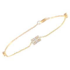 LB Exclusive Pulsera de diamantes de 0,20 ct en oro amarillo de 14 quilates