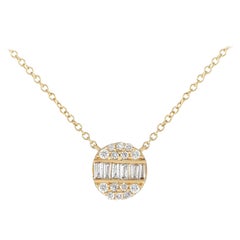 LB Exclusive 14K Yellow Gold 0.20ct Diamond Disc Necklace