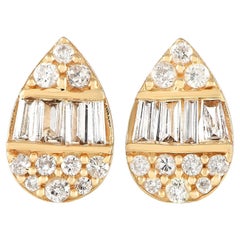 LB Exclusive 14K Yellow Gold 0.20ct Diamond Pear Stud Earrings
