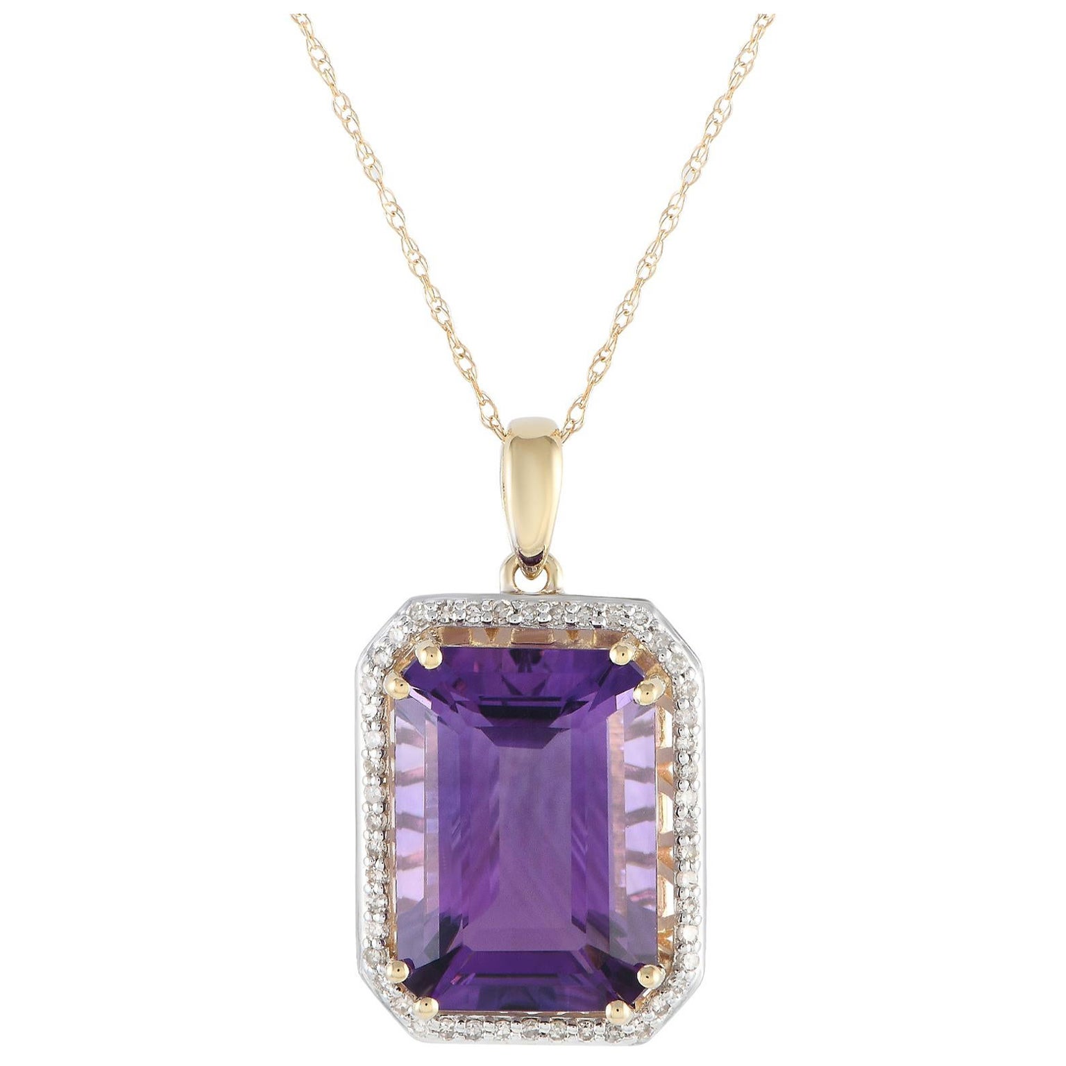 LB Exclusive 14K Gelbgold 0,20ct Diamant-Anhänger Halskette PD4-15513YAM
