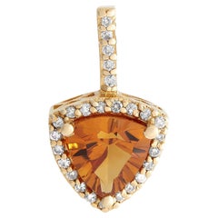 LB Exclusive 14K Yellow Gold 0.22 ct Diamond and Citrine Pendant