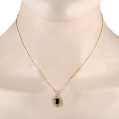LB Exclusive 14K Yellow Gold 0.24ct Diamond Pendant Necklace PD4-15905YSA