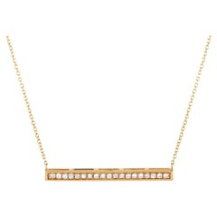 LB Exclusive Collar de barra de diamantes de 0,25 ct en oro amarillo de 14 quilates