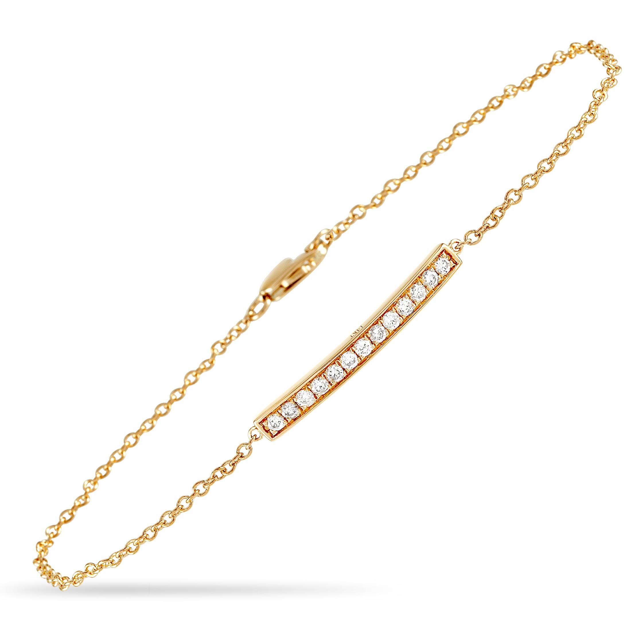 LB Exklusives Armband aus 14 Karat Gelbgold mit 0,25 Karat Diamanten im Zustand „Neu“ in Southampton, PA