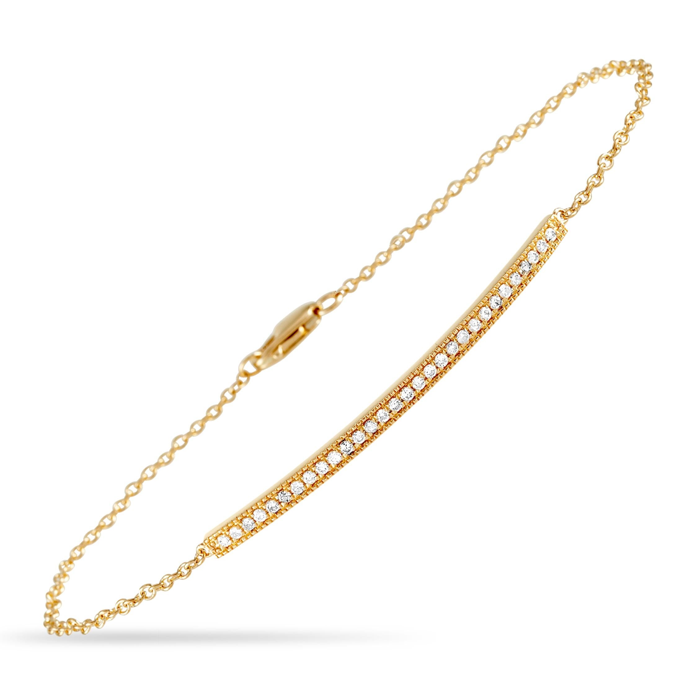 LB Exclusive 14k Yellow Gold 0.25 Carat Diamond Bracelet In New Condition In Southampton, PA