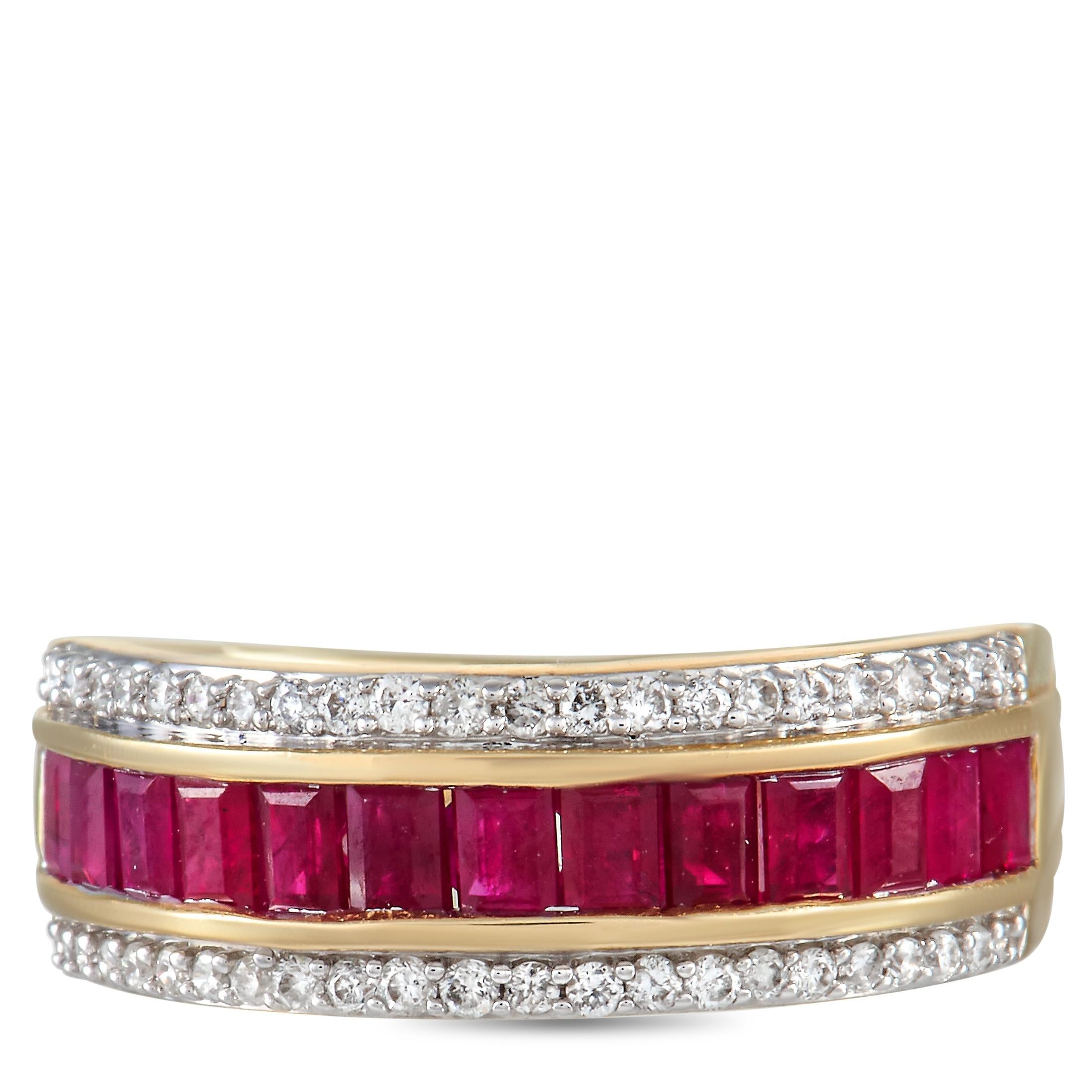 10k ruby and diamond ring