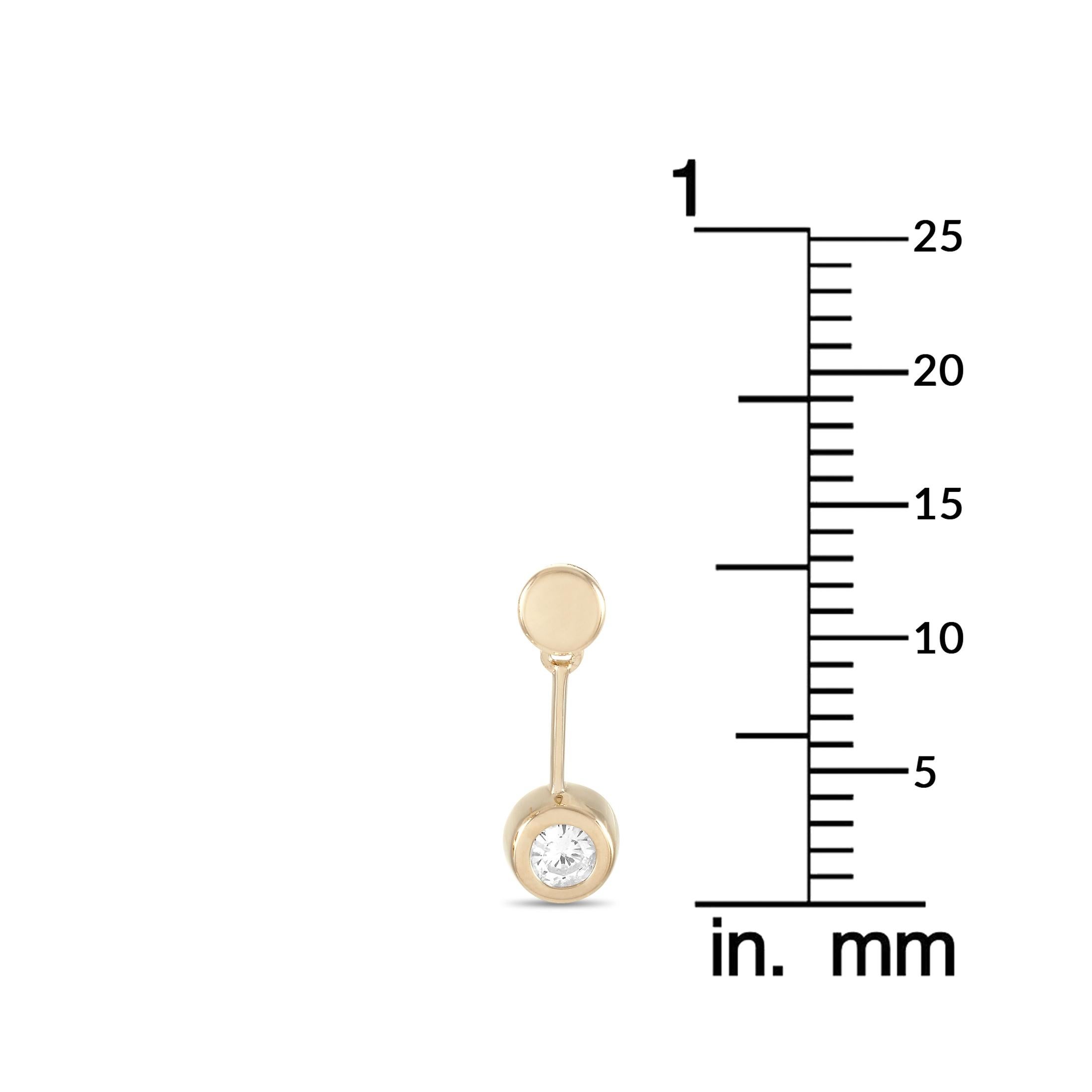 LB Exklusive Ohrringe aus 14 Karat Gelbgold mit 0,25 Karat Diamanten (Rundschliff) im Angebot