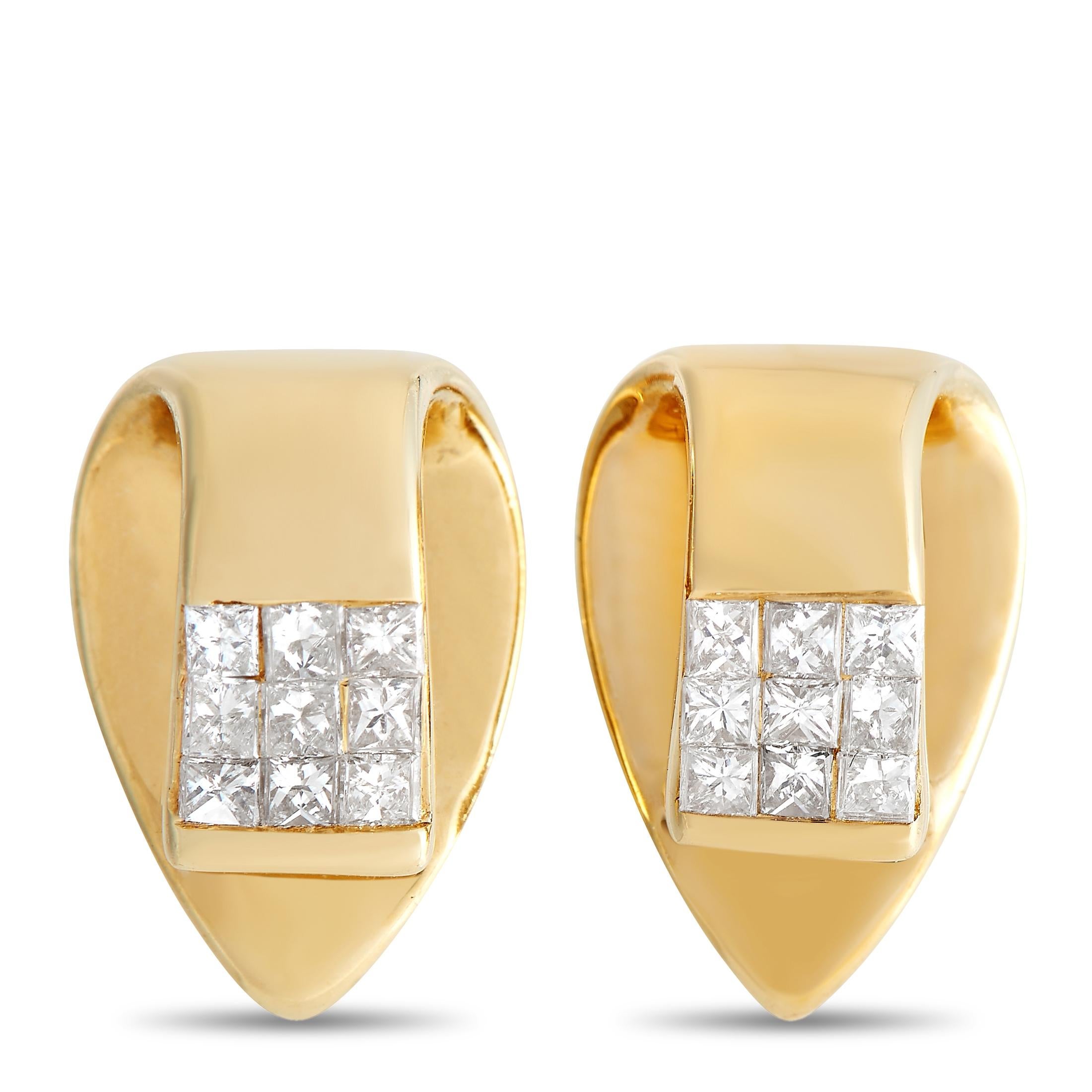 LB Exclusive 14K Yellow Gold 0.25 ct Diamond Earrings In New Condition In Southampton, PA