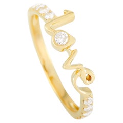 LB Exclusive 14K Yellow Gold 0.25 Ct Diamond Love Ring