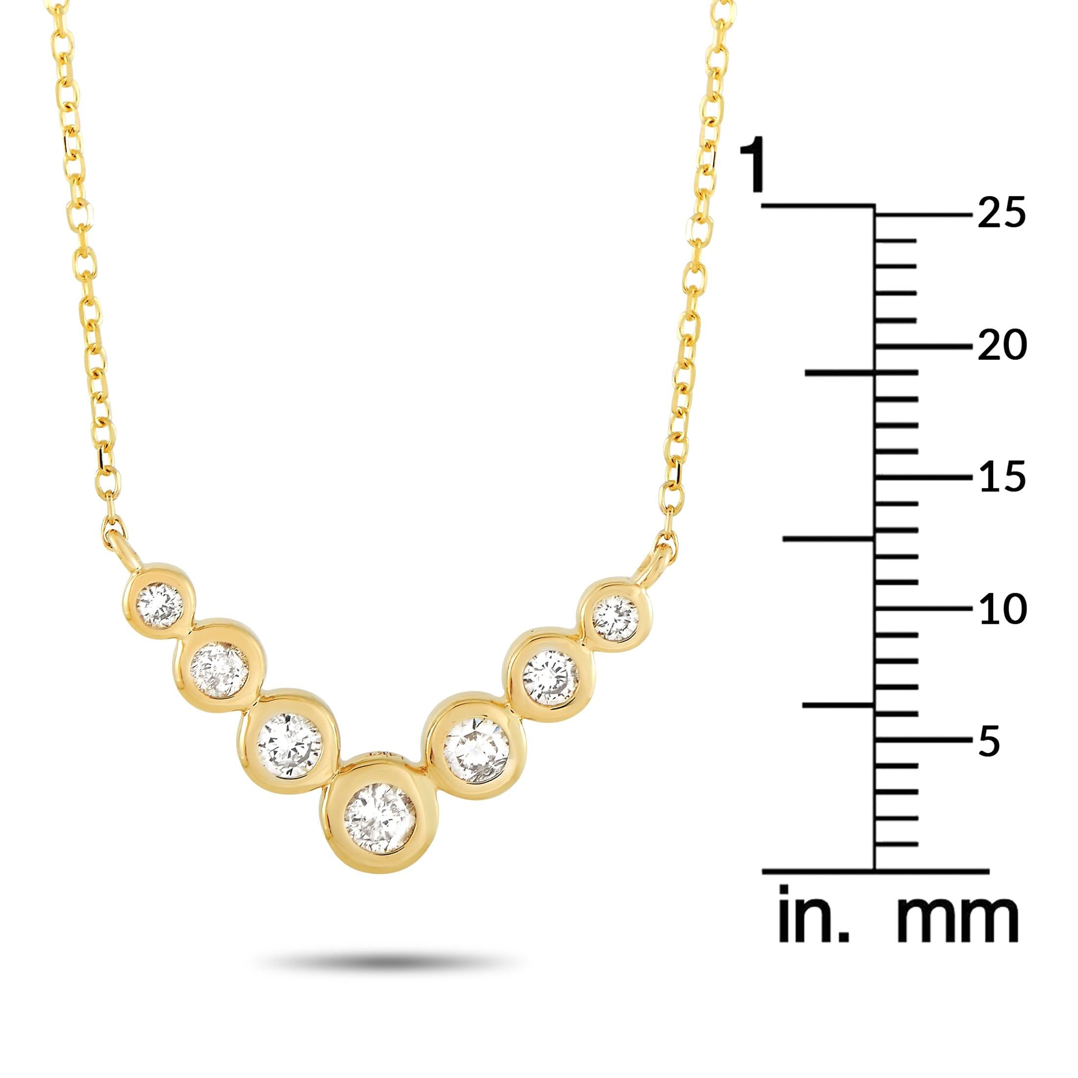 LB Exclusive 14 Karat Yellow Gold 0.25 Carat Diamond Pendant Necklace In New Condition For Sale In Southampton, PA