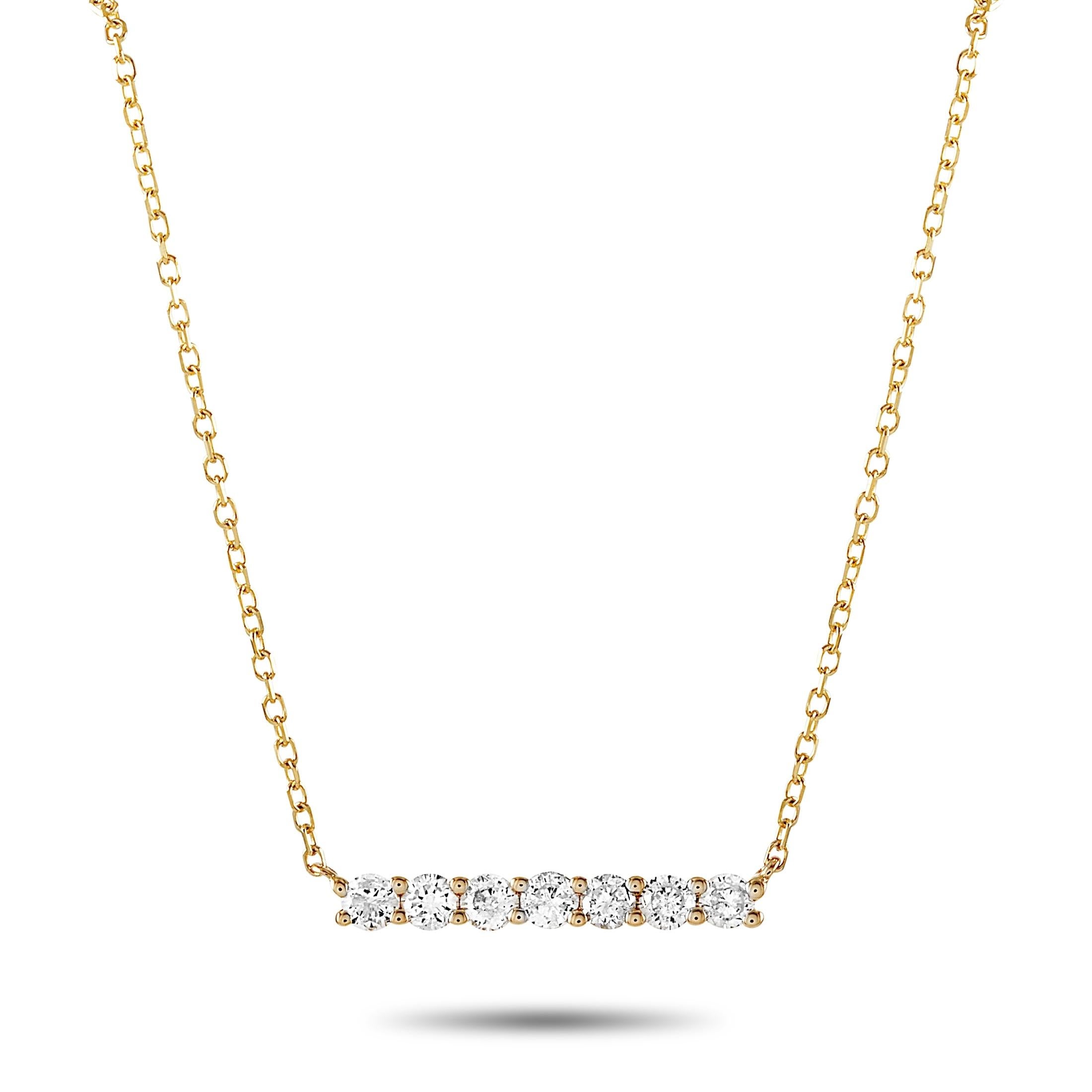LB Exclusive 14K Yellow Gold 0.25 Ct Diamond Pendant Necklace In New Condition For Sale In Southampton, PA