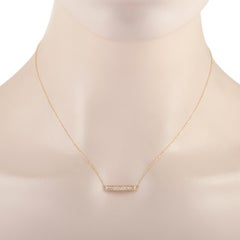 LB Exclusive 14k Yellow Gold 0.25 Carat Diamond Bar Necklace