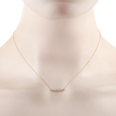 Lb Exclusive 14k Yellow Gold 0.25 Carat Diamond Bar Necklace