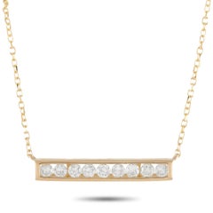 LB Exclusive 14k Yellow Gold 0.25 Carat Diamond Bar Necklace