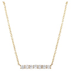 LB Exklusive Bar-Halskette, 14 Karat Gelbgold 0,25 Karat Diamant
