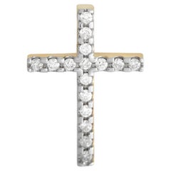 LB Exclusive 14K Yellow Gold 0.25ct Diamond Cross Pendant PN14875