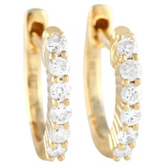 LB Exclusive - Boucles d'oreilles en or jaune 14 carats avec diamants de 0,25 carat