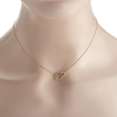 LB Exclusive 14K Yellow Gold 0.25ct Diamond Interlocking Circle Necklace