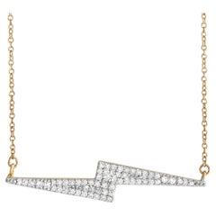 LB Exclusive 14K Yellow Gold 0.25ct Diamond Lightning Bolt Necklace