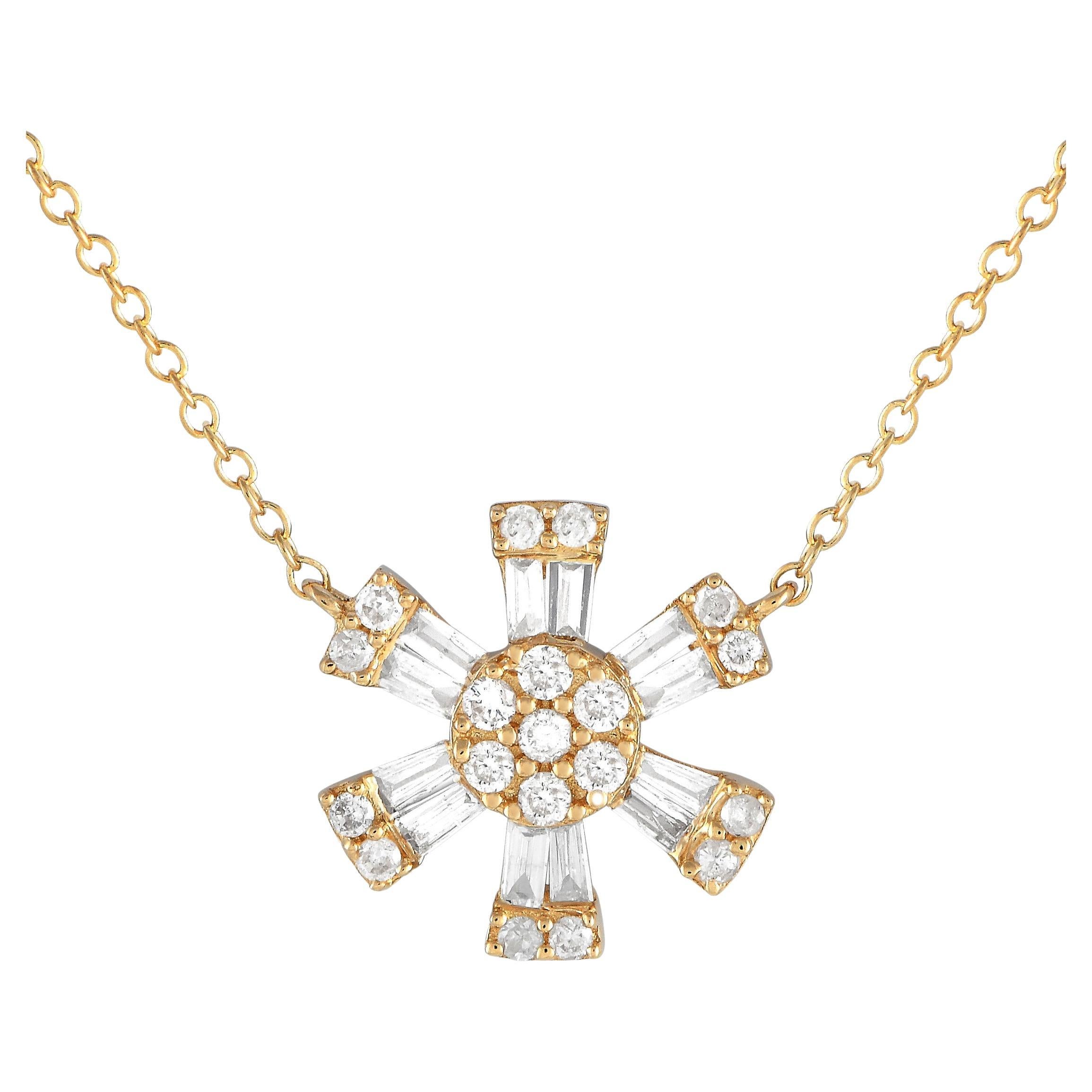 LB Exclusive Collar de diamantes de 0,25 ct en oro amarillo de 14 quilates