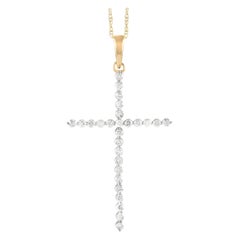 LB Exclusive 14K Yellow Gold 0.26 Ct Diamond Cross Pendant Necklace