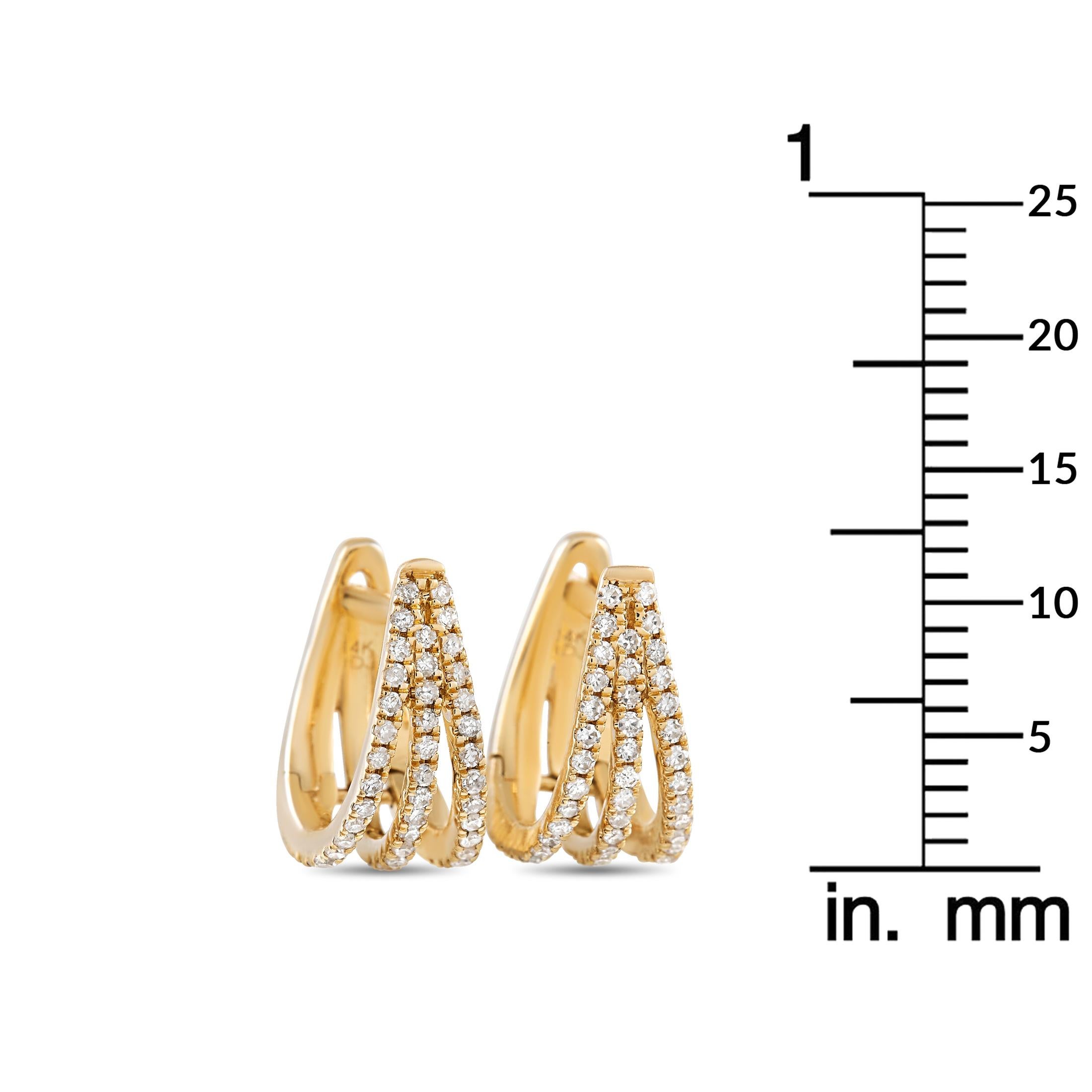 Round Cut LB Exclusive 14K Yellow Gold 0.26 Ct Diamond Earrings
